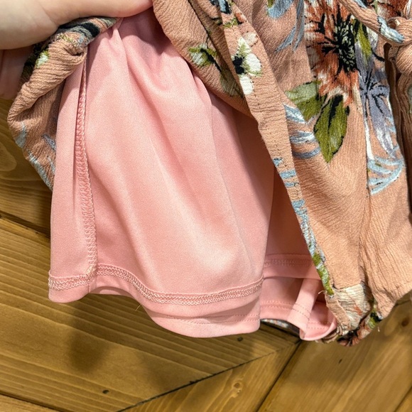 Floral Kimono Sleeve Romper Pink Floral Small - Picture 5 of 6